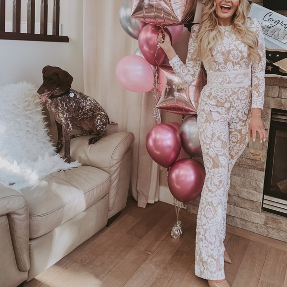 Nadine Merabi Bella White Jumpsuit Size S/M (6) - Picture 3 of 11